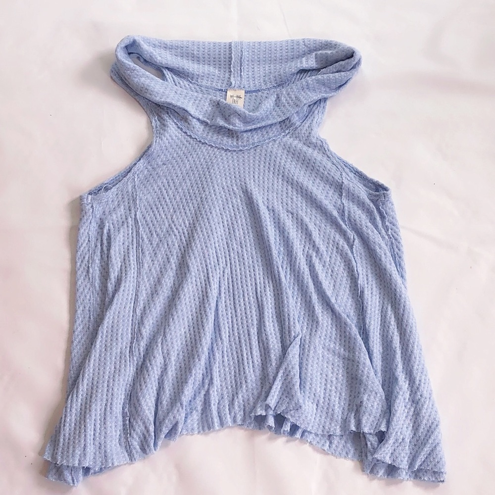Free People we the Free cowl neck swing tank top Waffle thermal tank new